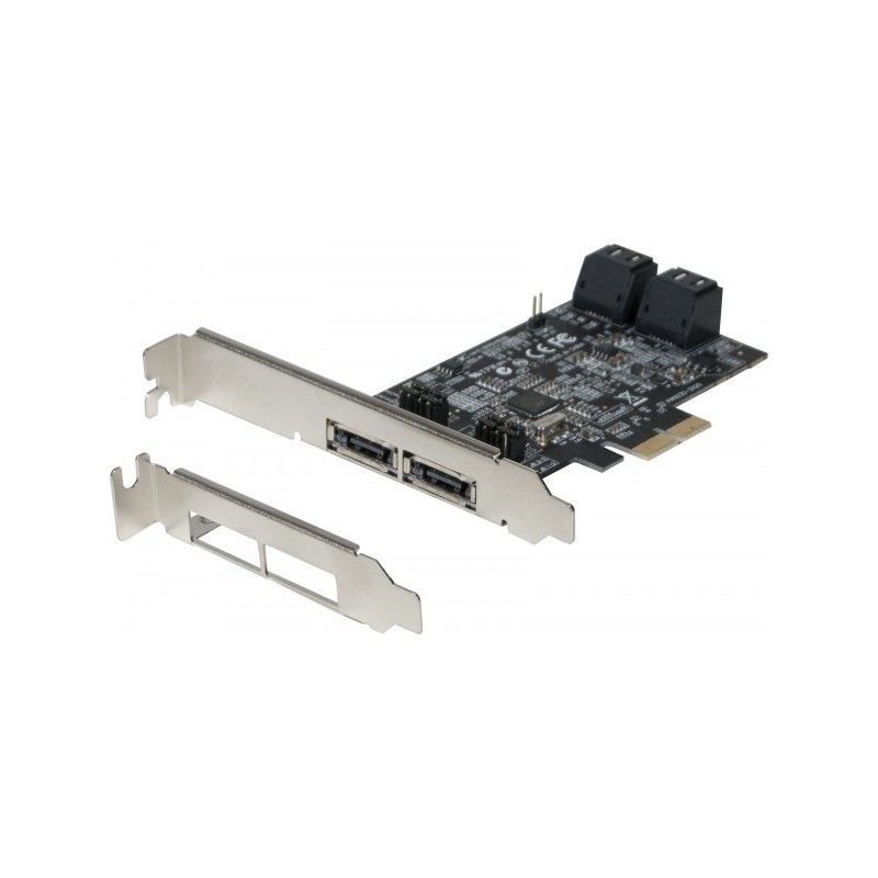 CARTE PCIe SATA III 6GBPS 4 PORTS INTERNES + 2 eSATA EXT