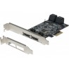 CARTE PCIe SATA III 6GBPS 4 PORTS INTERNES + 2 eSATA EXT