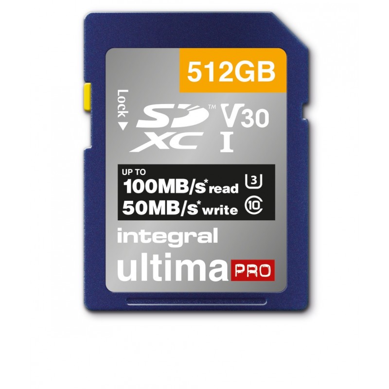 Integral 512GB SDXC 100-90MB s UHS-I V30 512 Go SD