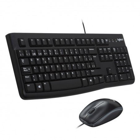 Logitech Desktop MK120 clavier Souris incluse USB QWERTY Espagnole Noir