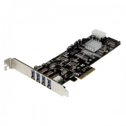 StarTech.com Carte Contrôleur PCI Express vers 4 Ports USB 3.0 avec 2 voies dédiés de 5 Gb s - UASP - Alim SATA   LP4