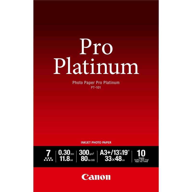 Canon Papier photo professionnel Platinum A3 Plus PT-101 - 10 feuilles