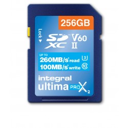 Integral 256GB ULTIMAPRO X2 SDXC 260 100MB UHS-II V60 256 Go SD