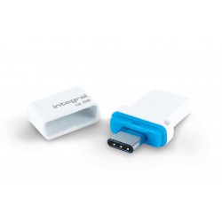 Integral 16GB USB3.0 DRIVE FUSION DUAL TYPE-C BLUE UP TO R-180 W-25 MBS lecteur USB flash 16 Go USB Type-A   USB Type-C 3.2 Gen