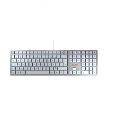 CHERRY KC 6000 SLIM Clavier filaire, blanc argent, USB, AZERTY - FR