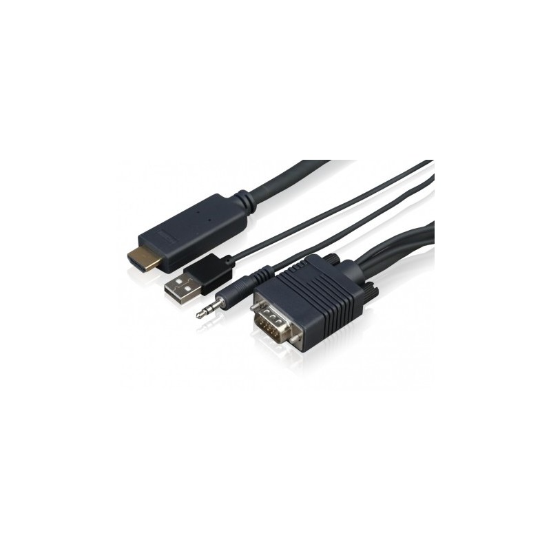 Sony CAB-VGAHDMI1 câble vidéo et adaptateur 1 m VGA 3.5 mm HDMI Noir