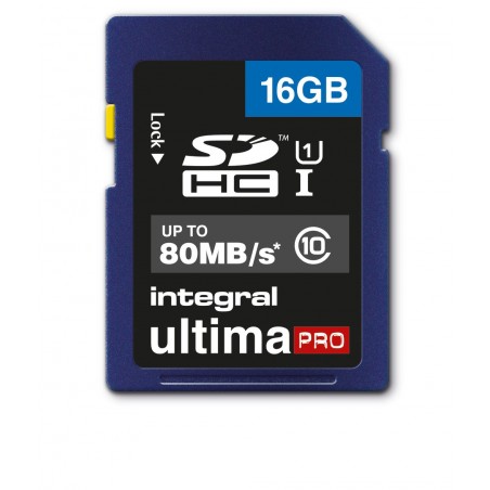 Integral 16GB ULTIMAPRO SDHC XC 80MB CLASS 10 UHS-I U1 16 Go SD