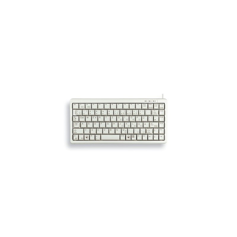 CHERRY G84-4100 COMPACT KEYBOARD Clavier filaire miniature, USB PS2, gris clair, AZERTY - FR