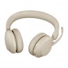 Jabra Evolve2 65, UC Stereo Casque Sans fil Arceau Bureau Centre d'appels USB Type-A Bluetooth Beige