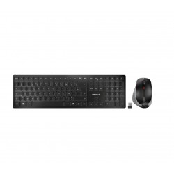 CHERRY DW 9500 SLIM clavier Souris incluse RF sans fil + Bluetooth AZERTY Français Noir, Gris