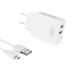 DLH CHARGEUR SECTEUR 2 PORTS USB 12W AVEC CABLE MICRO USB