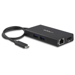 StarTech.com Adaptateur Multiport USB-C - Mini Station d'Accueil USB-C avec 4K HDMI - 60W Power Delivery Pass-Through, GbE, 2x