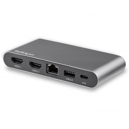 StarTech.com Dock USB C - Station d'Accueil USB-C à Double Écran 4K HDMI - 100 W Power Delivery Pass-through, GbE, 2 USB A -