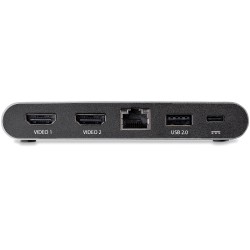 StarTech.com Dock USB C - Station d'Accueil USB-C à Double Écran 4K HDMI - 100 W Power Delivery Pass-through, GbE, 2 USB A -