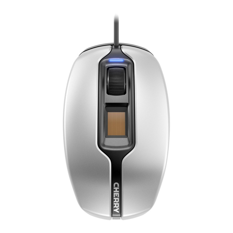 CHERRY MC 4900 Souris filaire, capteur empreinte digitale, noir argent, USB