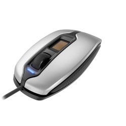 CHERRY MC 4900 Souris filaire, capteur empreinte digitale, noir argent, USB