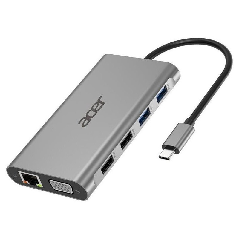 Acer 11in1 Type C dongle Avec fil USB 3.2 Gen 1 (3.1 Gen 1) Type-C Argent