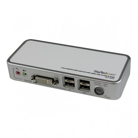 StarTech.com Ensemble de commutateur KVM DVI 2 ports USB avec câbles USB 2.0 audio et concentrateur