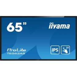 iiyama T6562AS-B1 affichage de messages Écran plat interactif 163,8 cm (64.5") IPS 500 cd m² 4K Ultra HD Noir Écran tactile