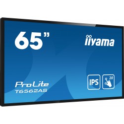 iiyama T6562AS-B1 affichage de messages Écran plat interactif 163,8 cm (64.5") IPS 500 cd m² 4K Ultra HD Noir Écran tactile