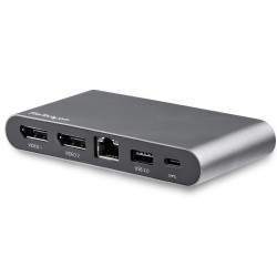 StarTech.com Dock USB-C à double affichage Displayport 4K - Mini Station d'Accueil - Power Delivery Passthrough 100 W - GbE -