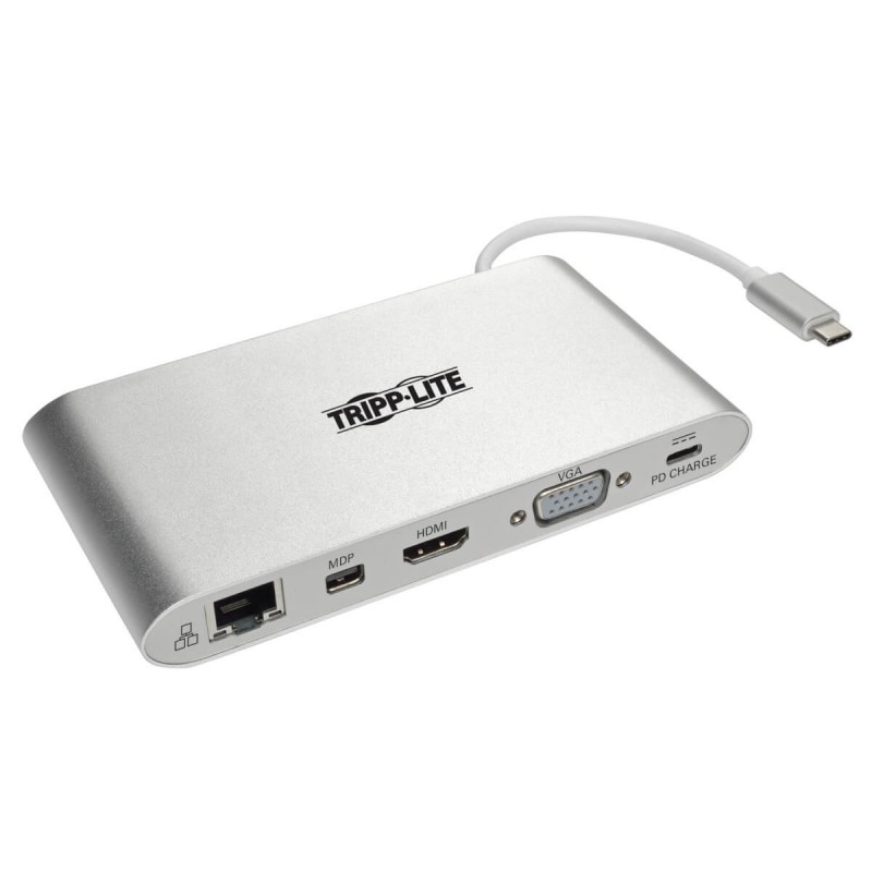 Tripp Lite U442-DOCK1 station d'accueil Avec fil USB 3.2 Gen 1 (3.1 Gen 1) Type-C Argent