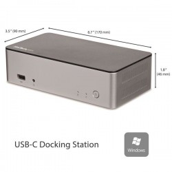 StarTech.com Station d'accueil USB-C double affichage DisplayPort - Baie de lecteur de disque dur SSD SATA de 2,5 pouces - MST