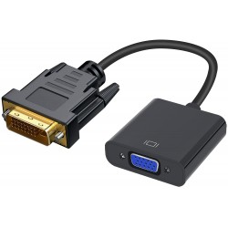 DLH DY-TU4724 câble vidéo et adaptateur 0,25 m DVI VGA (D-Sub) Noir