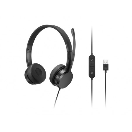 Lenovo 4XD1K18260 écouteur casque Avec fil Arceau Musique Quotidien USB Type-A Noir