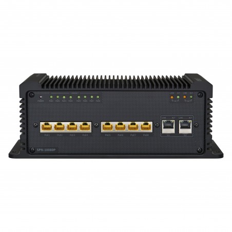 Hanwha SPN-10080P commutateur réseau Fast Ethernet (10 100) Connexion Ethernet, supportant l'alimentation via ce port (PoE) Noir