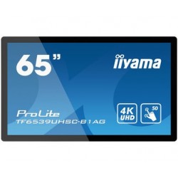 iiyama TF6539UHSC-B1AG affichage de messages Écran plat interactif 165,1 cm (65") LCD 500 cd m² 4K Ultra HD Noir Écran tactile