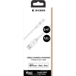 BIG BEN CBLMFI1M2RW câble Lightning 1,2 m Blanc