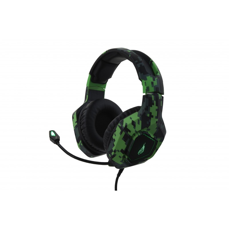 SureFire Skirmish Casque Avec fil Arceau Jouer USB Type-A Noir, Camouflage, Vert