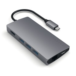 Satechi Multi-Port Adapter V2 Dock st. USB 3.2 Gen 1 (3.1 Gen 1) Type-C Gris