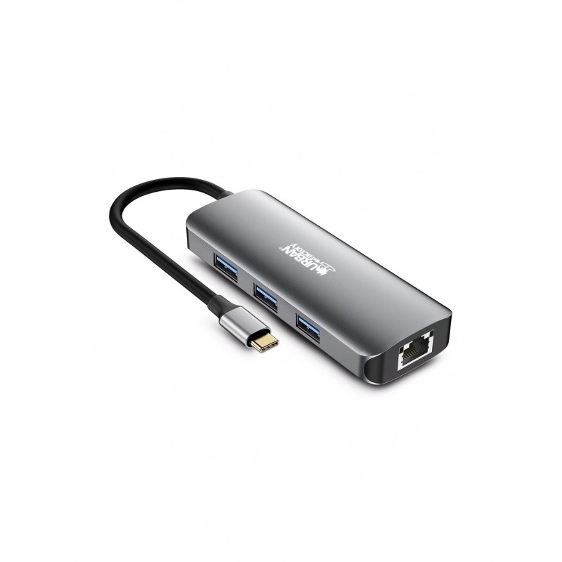 Urban Factory MHC55UF station d'accueil Avec fil USB 3.2 Gen 1 (3.1 Gen 1) Type-C Gris