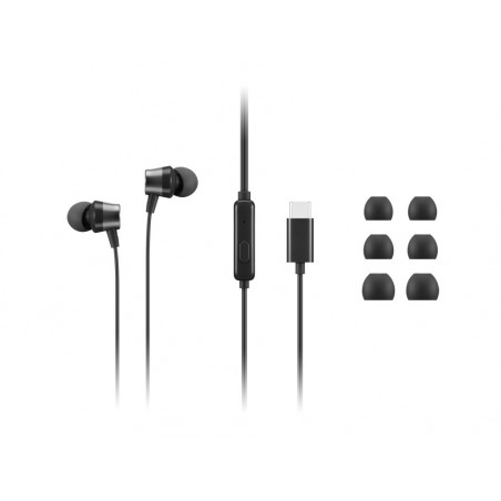 Lenovo 4XD1J77351 écouteur casque Avec fil Ecouteurs Bureau Centre d'appels USB Type-C Noir