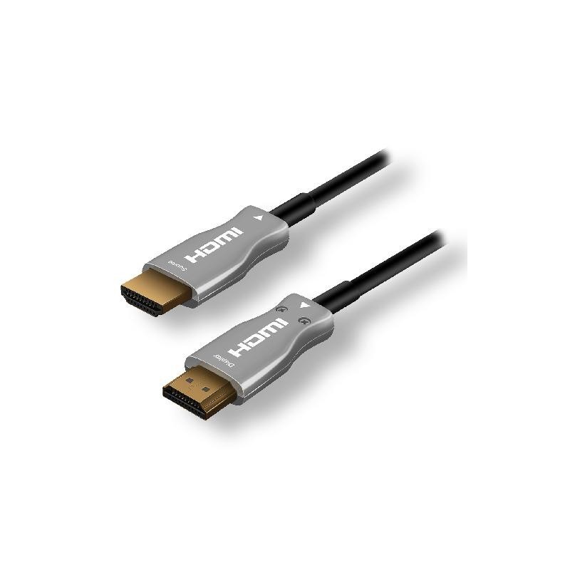 MCL MC385FO-20M câble HDMI HDMI Type A (Standard) Noir, Argent