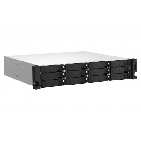 QNAP TS-1264U-RP NAS Rack (2 U) Ethernet LAN Aluminium, Noir