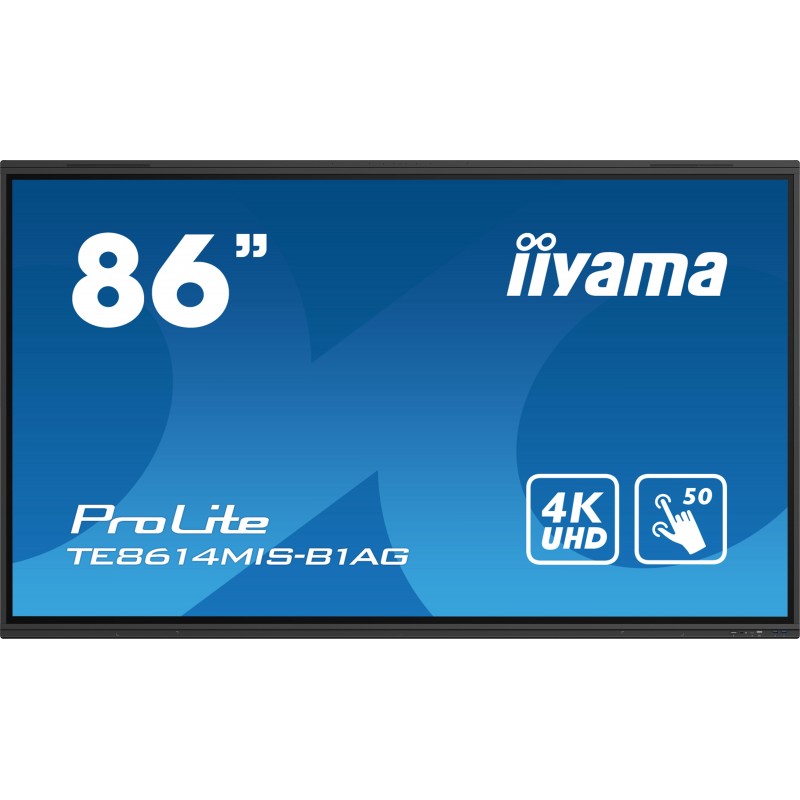 iiyama TE8614MIS-B1AG affichage de messages Écran plat interactif 2,17 m (85.6") LCD Wifi 435 cd m² 4K Ultra HD Noir Écran