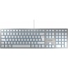 CHERRY KC 6000 SLIM FOR MAC Clavier filaire pour Mac, blanc argent, USB, AZERTY - FR