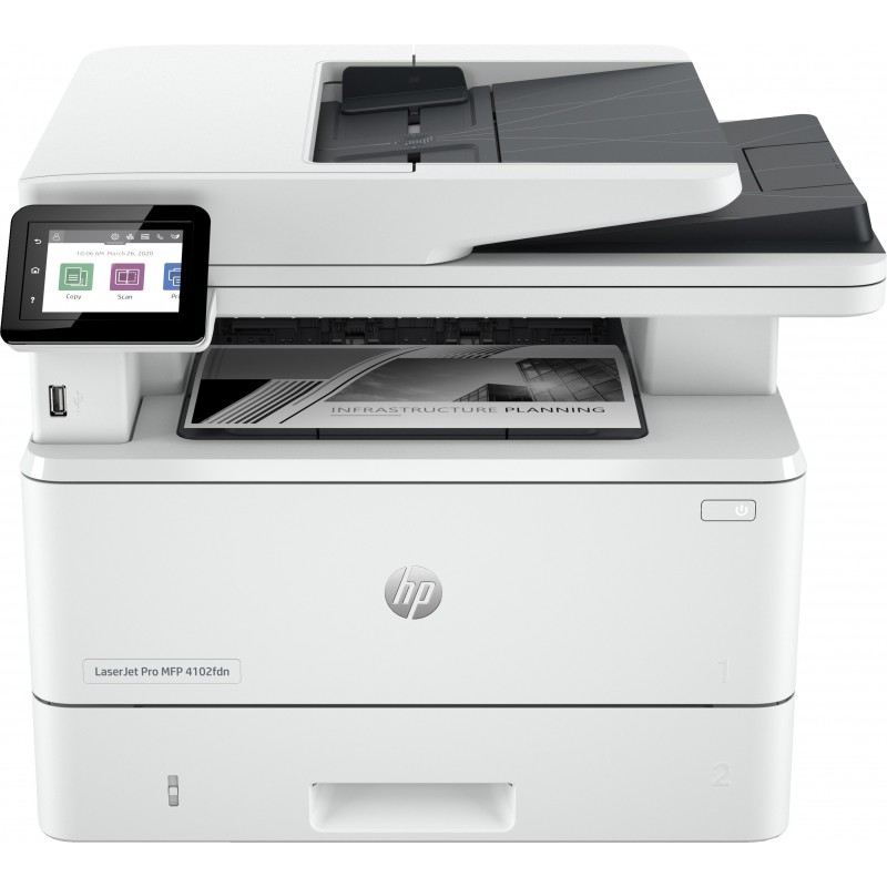 HP LaserJet Pro Imprimante MFP 4102fdn, Noir et blanc, Imprimante pour Petites moyennes entreprises, Impression, copie, scan,