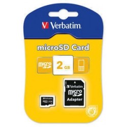 Verbatim microSD 2GB with adapter 2 Go