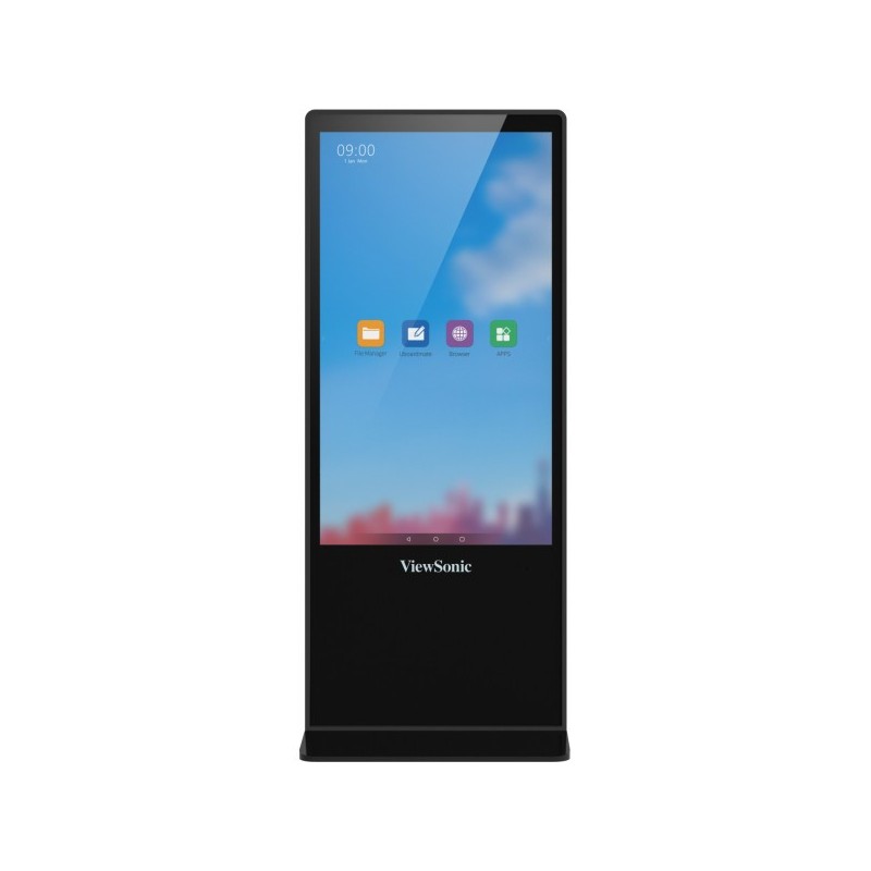 Viewsonic EP5542T affichage de messages Conception Totem 139,7 cm (55") LED 450 cd m² 4K Ultra HD Noir Écran tactile Android 8.0