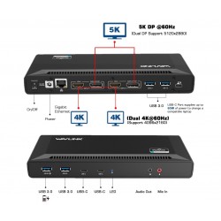 DLH STATION D'ACCUEIL UNIVERSELLE USB-C & USB-A DUAL 4K AVEC POWER DELIVERY 65W