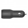 Belkin CCB004BTBK chargeur d'appareils mobiles Smartphone, Tablette Noir Allume-cigare, USB Charge rapide Intérieure, Extérieure