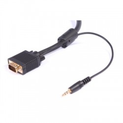 Uniformatic 12096 câble vidéo et adaptateur 10 m VGA (D-Sub) + 3,5 mm Noir