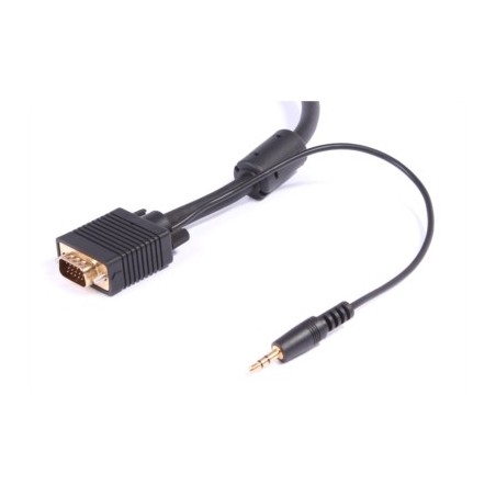 Uniformatic 12096 câble vidéo et adaptateur 10 m VGA (D-Sub) + 3,5 mm Noir