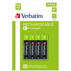 Verbatim 49514 pile domestique Batterie rechargeable AAA Hybrides nickel-métal (NiMH)