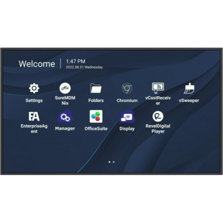 Viewsonic CDE4330 affichage de messages 109,2 cm (43") Wifi 450 cd m² 4K Ultra HD Noir Écran tactile Intégré dans le processeur