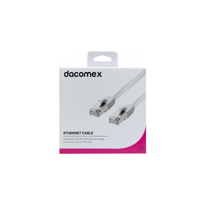 DACOMEX Cordon RJ45 CAT. 6 F/UTP LSOH snagless blanc - 1 m